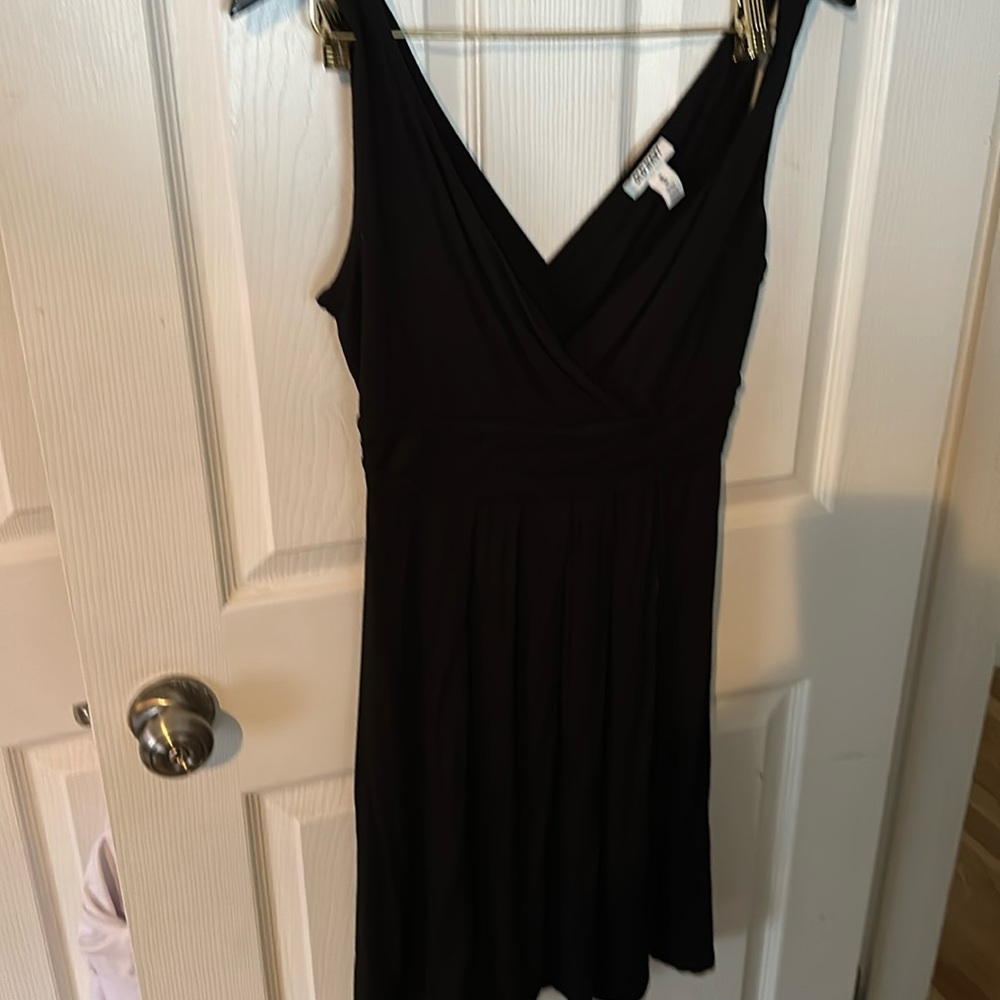 EUC Old Navy black wrap look top mini dress